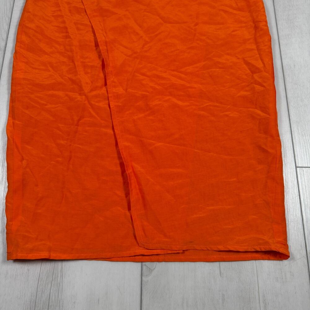 Ziah Orange Wrap Skirt Midi Beach Travel Women's XS - Picture 3 of 11